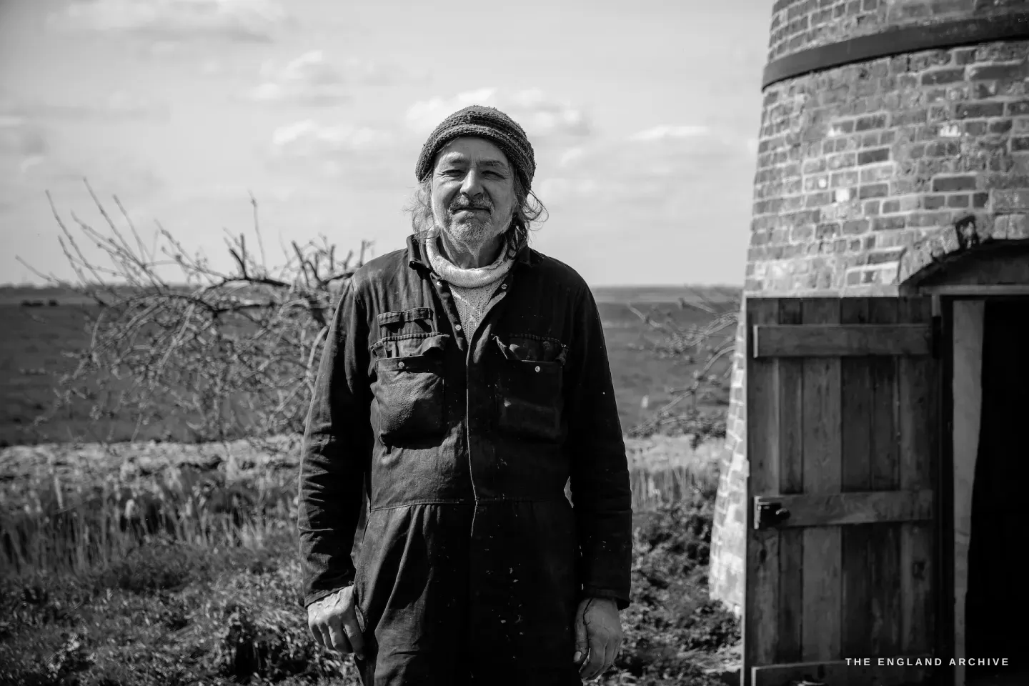 Paul Kemp, millwright, at the mill at Toft Monks