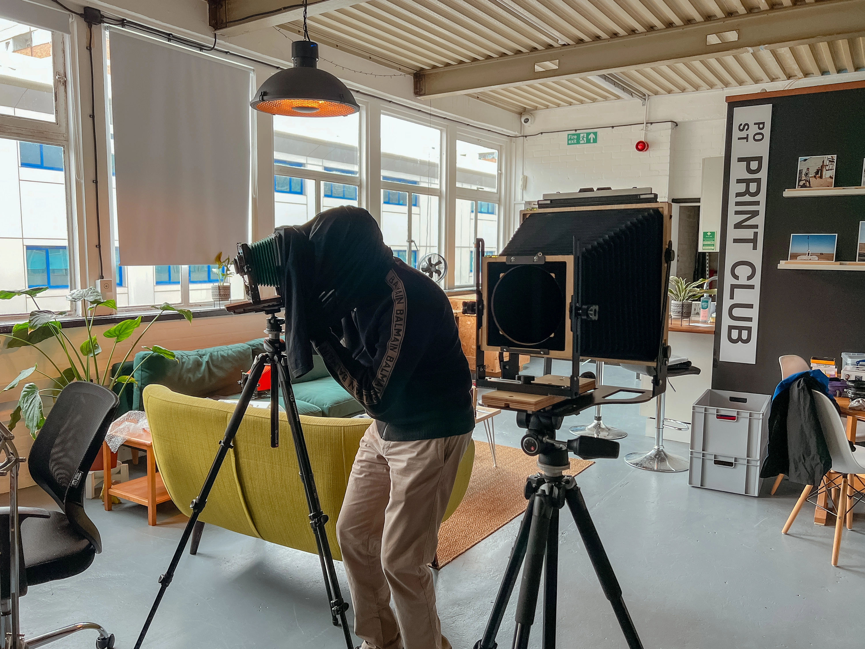 Working with two large format cameras side by side - the Intrepid 4x5 and a larger bellows camera, studying the differences